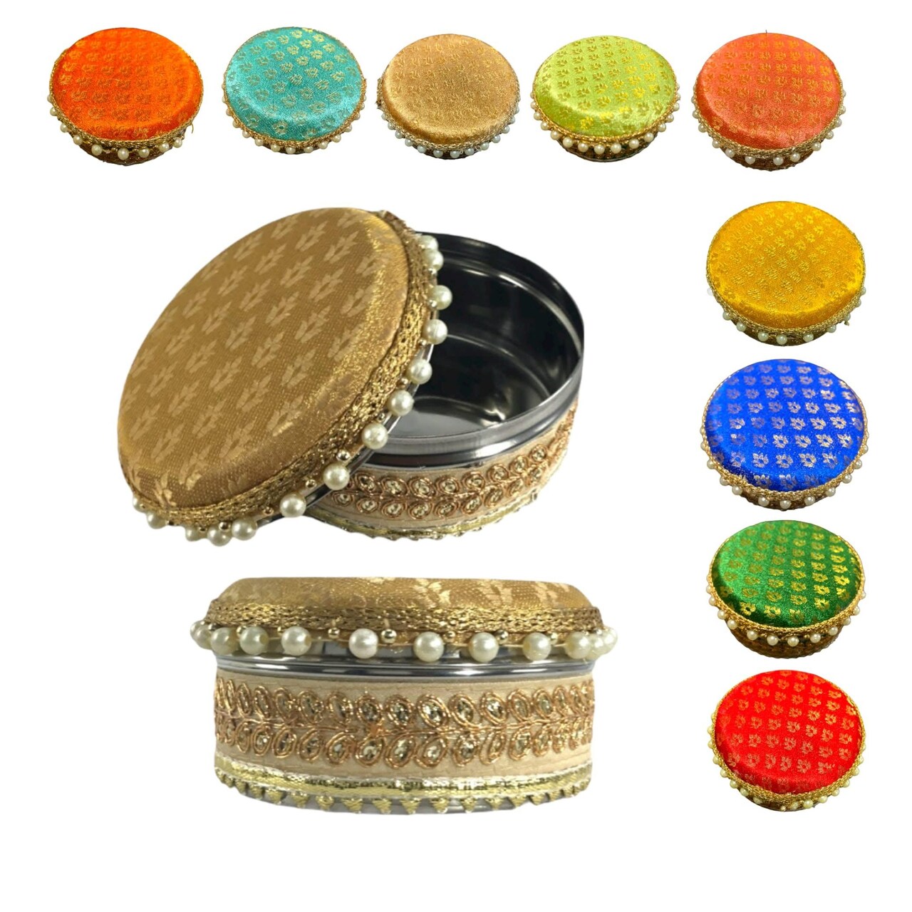 4 Ct Steel Ladoo Box 250 Grams Festival Special Stainless Steel Sweets Gift Box Perfect for Holi Diwali Rakhi Housewarmings Mithaai Desert Box